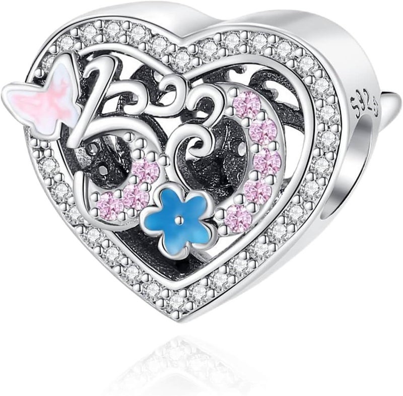 DATOUQI Queen Happy Birthday Hot Air Balloon Family Puppy Charm 925 Sterling Silver Charms for Bracelets and Necklaces Mother's Day Charms for Women - Image 1